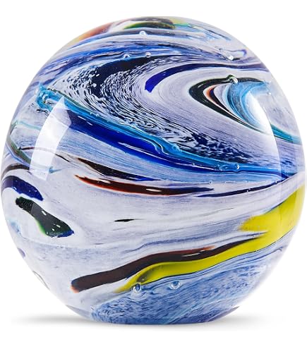 Amazon.com: Glass Eye Studio Blue Planet Blown Glass Paperweight